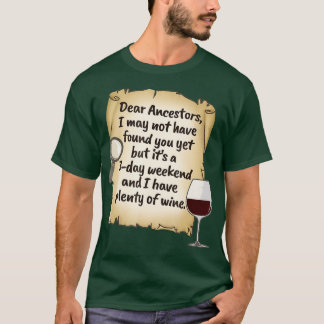 Genealogy Ancestry Ancestor Family Träd Vin T Shirt