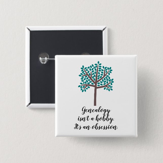 Genealogy är ingen Hobby Knapp (Framsida & baksida)