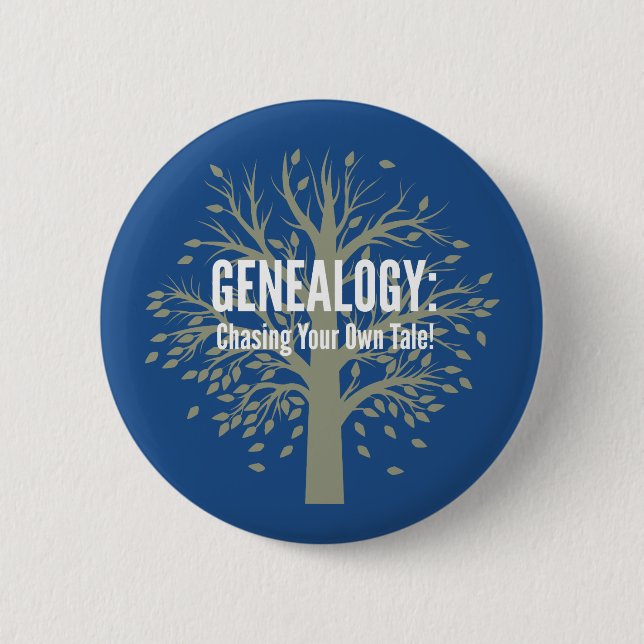 Genealogy Button (blå) Knapp (Framsida)