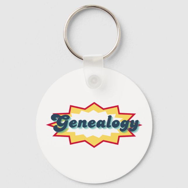 Genealogy Comic Book Pop Keychain Nyckelring (Framsida)