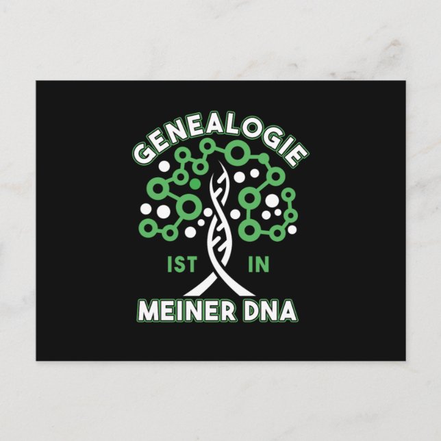 Genealogy DNA Tree Genealogy Family Historian Gift Vykort (Framsida)
