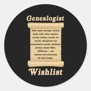 Genealogy Family Gift med Träd-könslista Runt Klistermärke