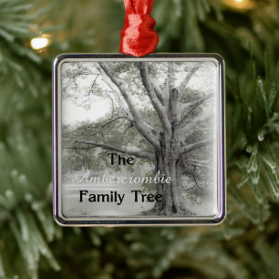 Genealogy Family Träd Julgransprydnad Metall