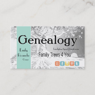 Genealogy Family Träd Social Media Icons Visitkort