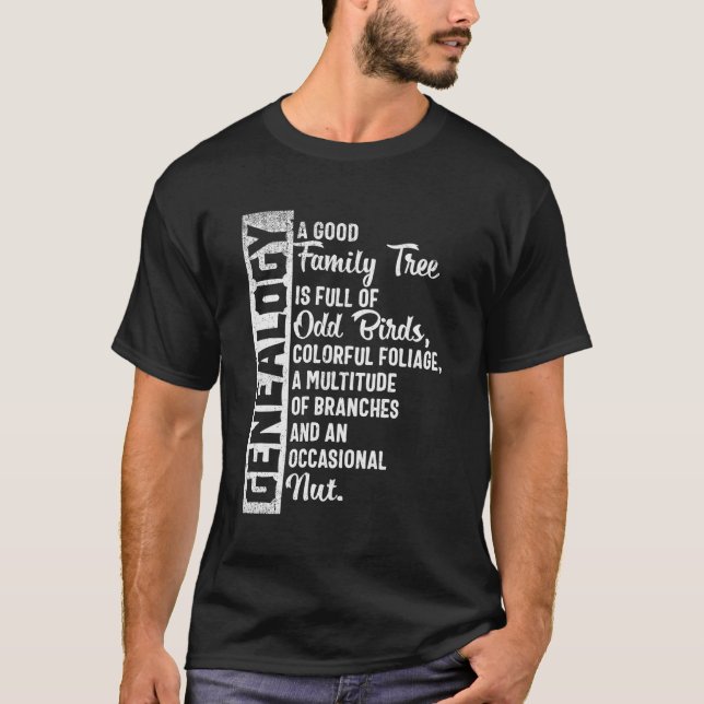 Genealogy för anpassningsbar Träd för genealolog T Shirt (Framsida)