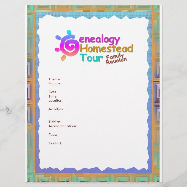 Genealogy Homestead Tour Flyer (Framsidan)