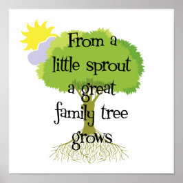 Genealogy Little Sprout Family Träd Poster