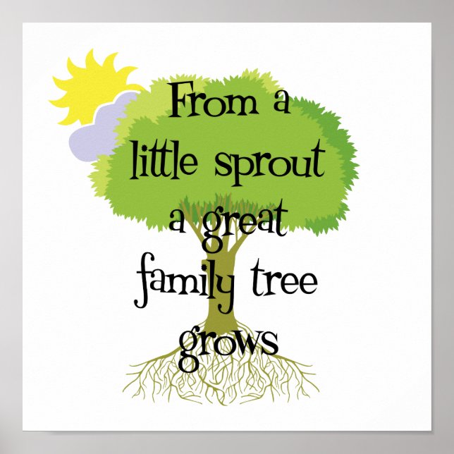 Genealogy Little Sprout Family Träd Poster (Framsidan)