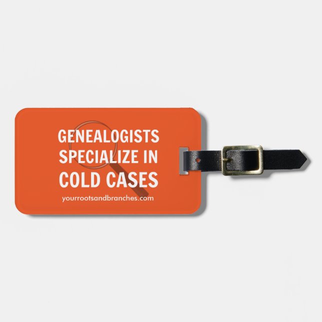 Genealogy Luggage Tags (Orange) Bagagebricka (Horisontell Framsida)