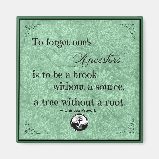 Genealogy Quote att glömma sina ancestors Magnet (Framsidan)