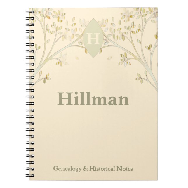 Genealogy Records Family Träd Ancestry Notes Beige Anteckningsbok (Framsidan)