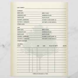 Genealogy Scrapbook för familjeposter