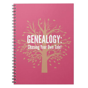 Genealogy Spiral Bound Notebook (Rosa) Anteckningsbok Med Spiral