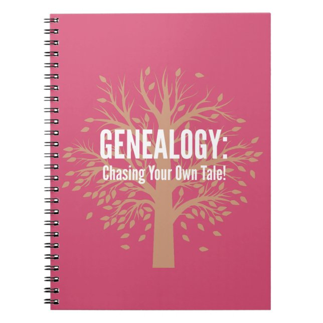 Genealogy Spiral Bound Notebook (Rosa) Anteckningsbok Med Spiral (Framsidan)
