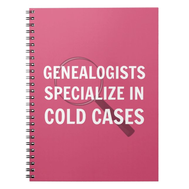 Genealogy Spiral Bound Notebook (Rosa) Anteckningsbok Med Spiral (Framsidan)