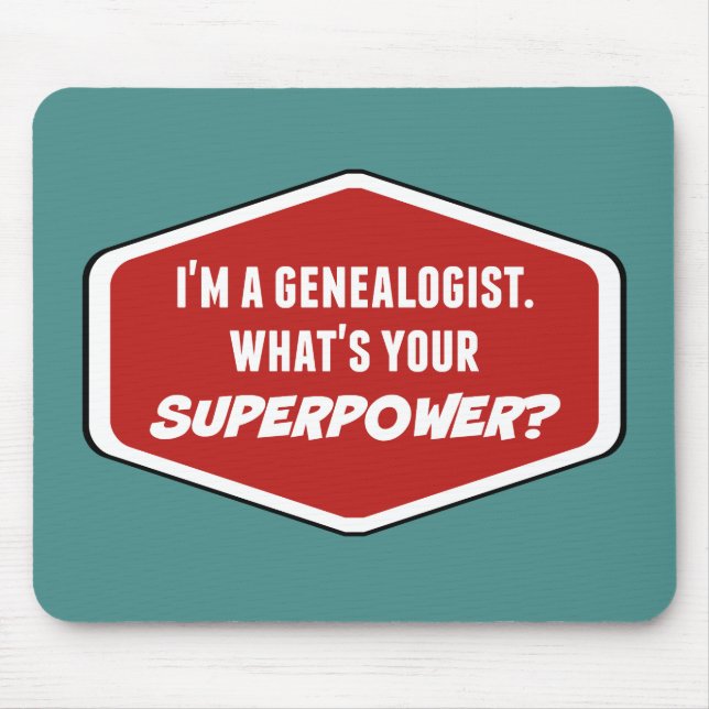 Genealoist Superpower Anpassningsbar Mousepad Musmatta (Framsidan)