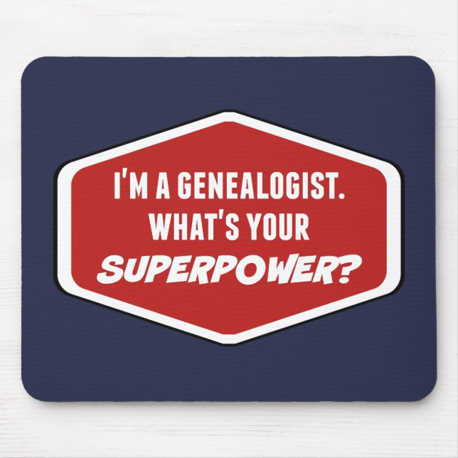 Genealoist Superpower Anpassningsbar Mousepad Musmatta (Framsidan)