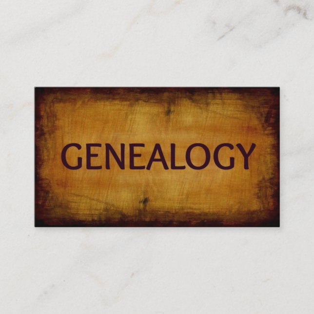 Geneaology Antique Affärskort Visitkort (Framsida)