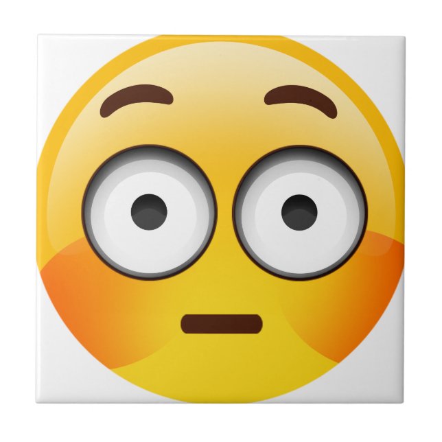 Generade Emoji med spolade kinder Kakelplatta (Framsidan)