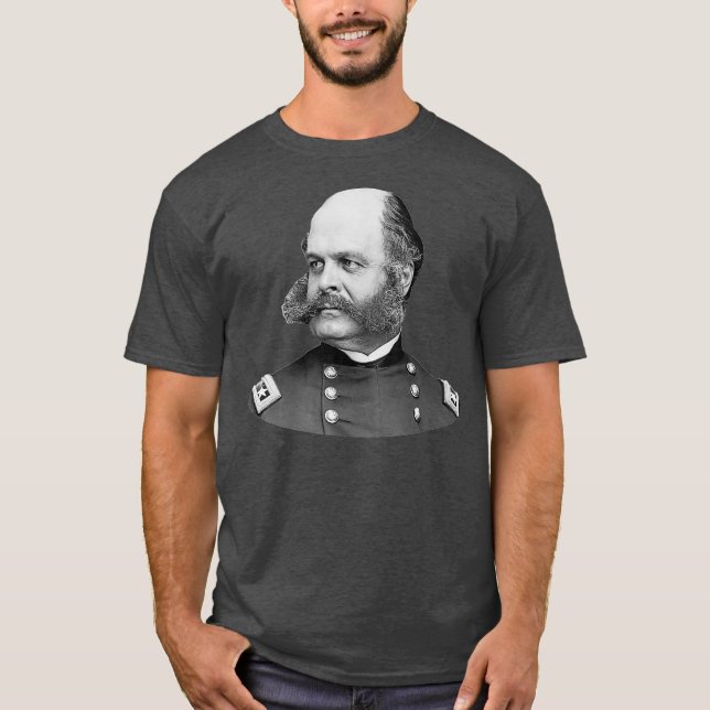 General Ambrose Burnside Civil Krig T Shirt (Framsida)
