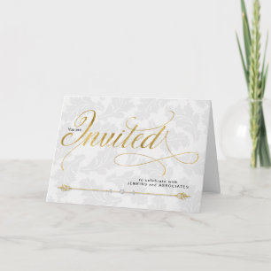 General Använda Business Faux Guld Löv Inbjudan