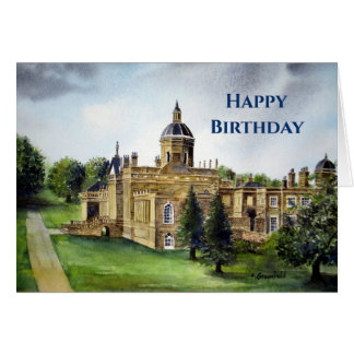 General Birthday Castle Howard Watercolor Painting Hälsningskort