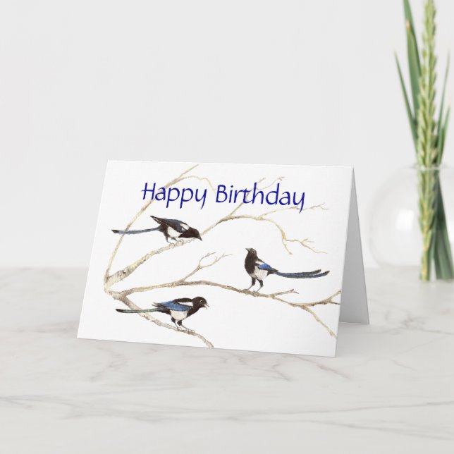 General Birthday, Magpie Birds Kort (Framsida)