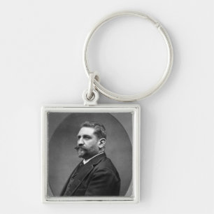 General Boulanger Fyrkantig Silverfärgad Nyckelring