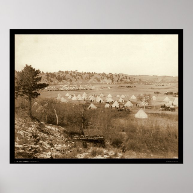 General Brooks läger nära Gräs Ridge SD 1891 Poster (Framsidan)