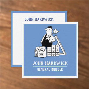 General Builder med Byggande material Fyrkantigt Visitkort