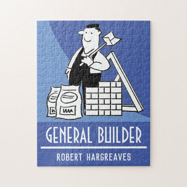 General Builder med Byggande material. Pussel (Vertikal)