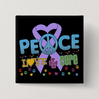 General Cancer Groovy Peace Kärlek Cure Knapp