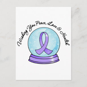 General Cancer Ribbon God jul Snowglobe Helg Vykort