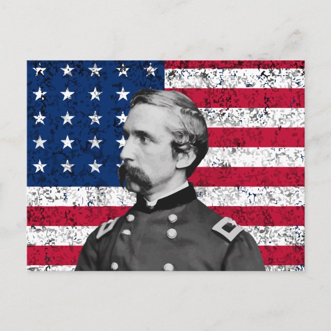 General Chamberlain och American Flagga Vykort (Framsida)