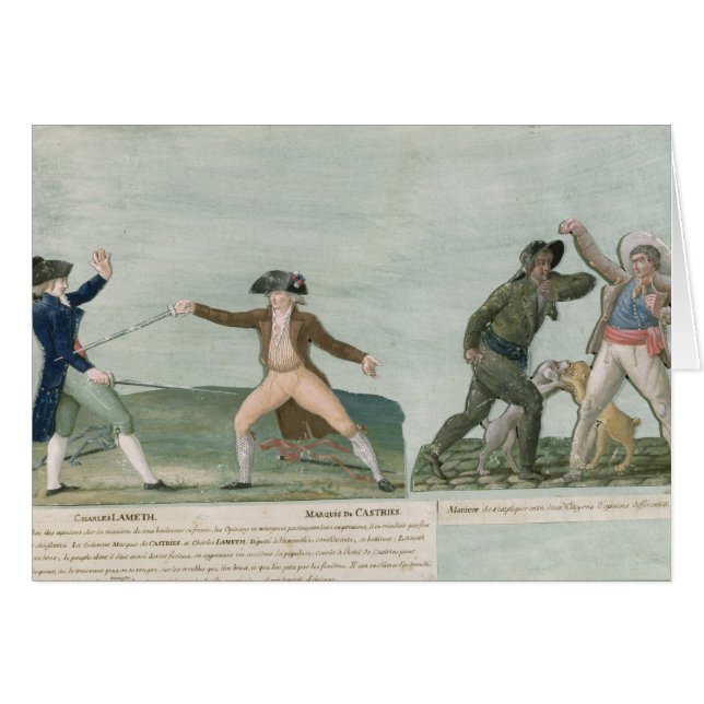 General Charles Lameth och Charles Eugene Hälsningskort (Framsidan Horizontal)