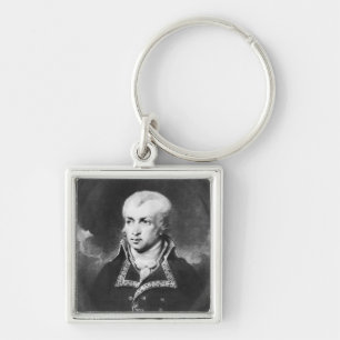 General Charles Pichegru Fyrkantig Silverfärgad Nyckelring