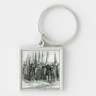 General Custer Fyrkantig Silverfärgad Nyckelring