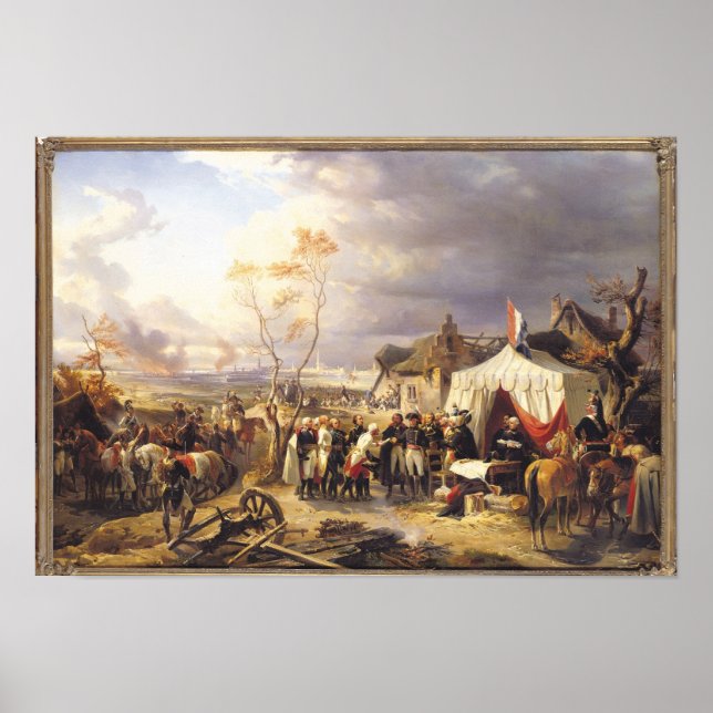 General De La Morliere som tar emot överlämnande Poster (Framsidan)