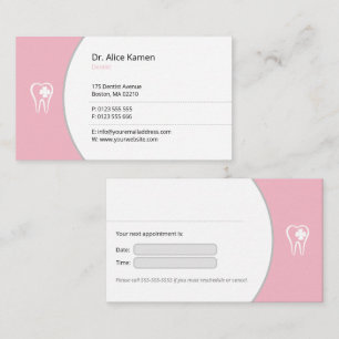 General Dentist   Rosa Lucky Teeth Tidsbeställning Kort
