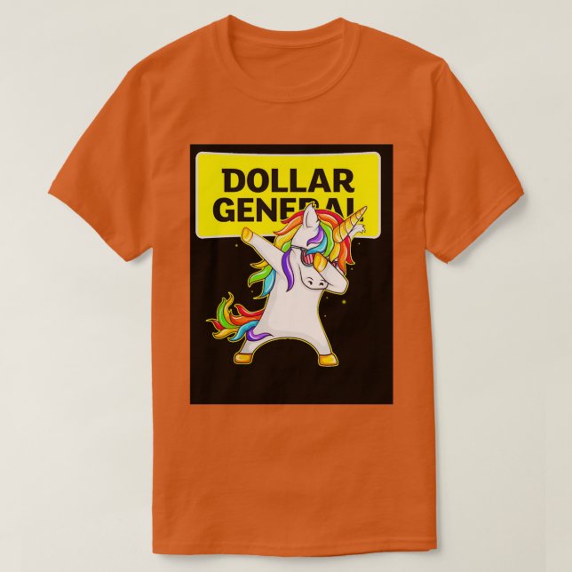 General Dollar General Unicorn Dabbing Unis T Shirt (Design framsida)