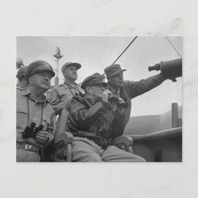 General Douglas MacArthur Shelling of Inchon Vykort (Framsida)