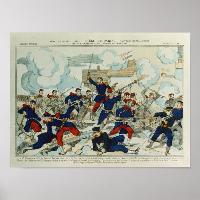 General Ducrot vid slaget vid Champigny Poster (Framsidan)