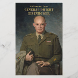 General Dwight Eisenhower 5 Star Paated Porträtt Brevpapper