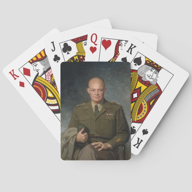 General Dwight Eisenhower 5 Star Paated Porträtt Casinokort (Baksidan)