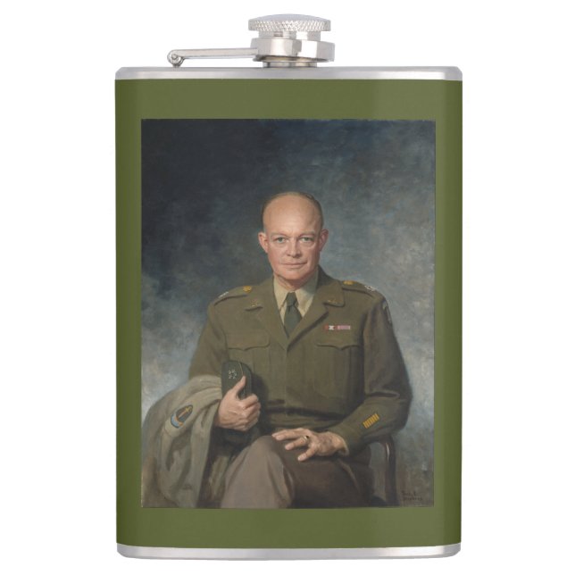 General Dwight Eisenhower 5 Star Paated Porträtt Fickplunta (Framsidan)