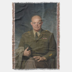 General Dwight Eisenhower 5 Star Paated Porträtt Filt