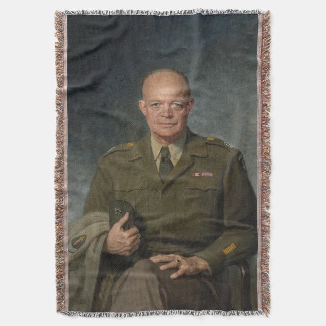General Dwight Eisenhower 5 Star Paated Porträtt Filt (Framsidan Vertikal)