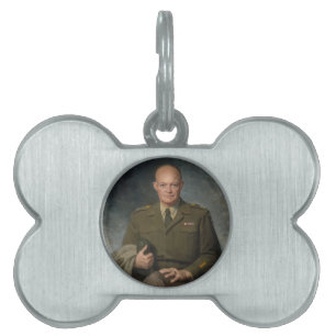 General Dwight Eisenhower 5 Star Paated Porträtt ID-bricka Husdjur