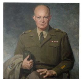 General Dwight Eisenhower 5 Star Paated Porträtt Kakelplatta