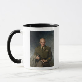 General Dwight Eisenhower 5 Star Paated Porträtt Mugg